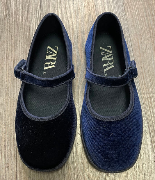 Navy  Zara Velvet Shoes, 10T