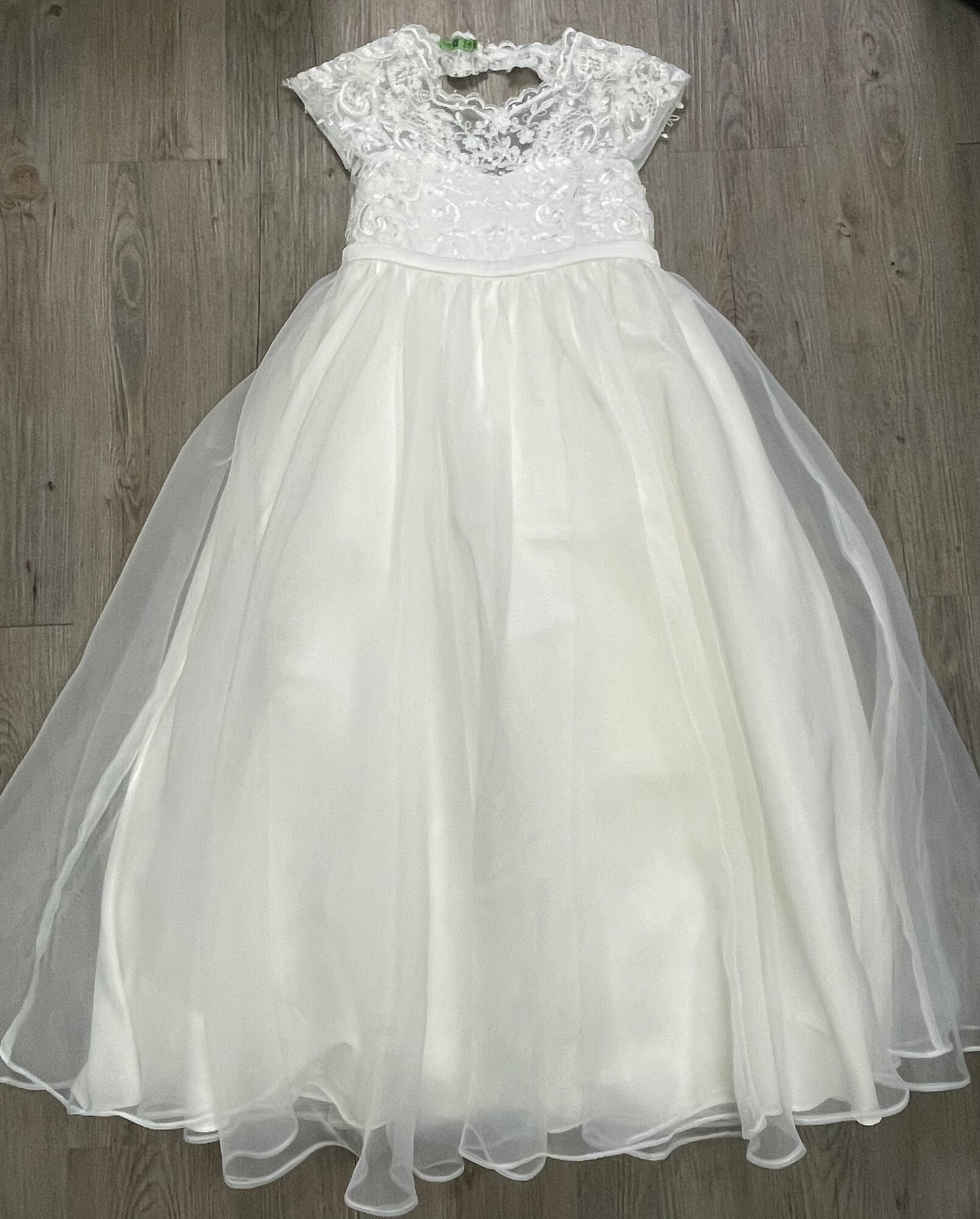 White  Azazie Flower Girl Dress, 8Y