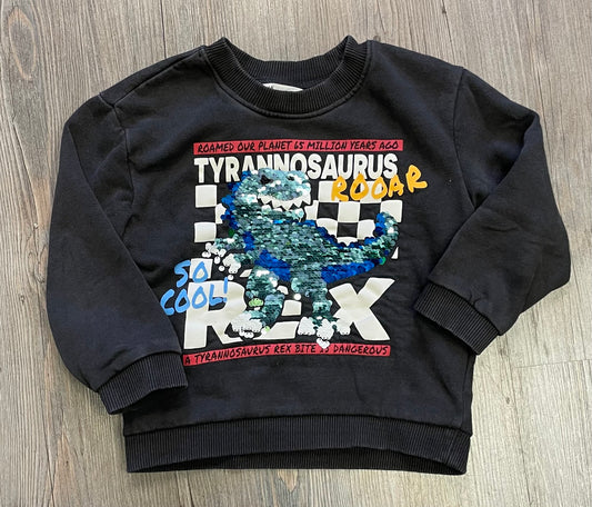 Black  H&M Sequins Sweatshirt, 3-4Y