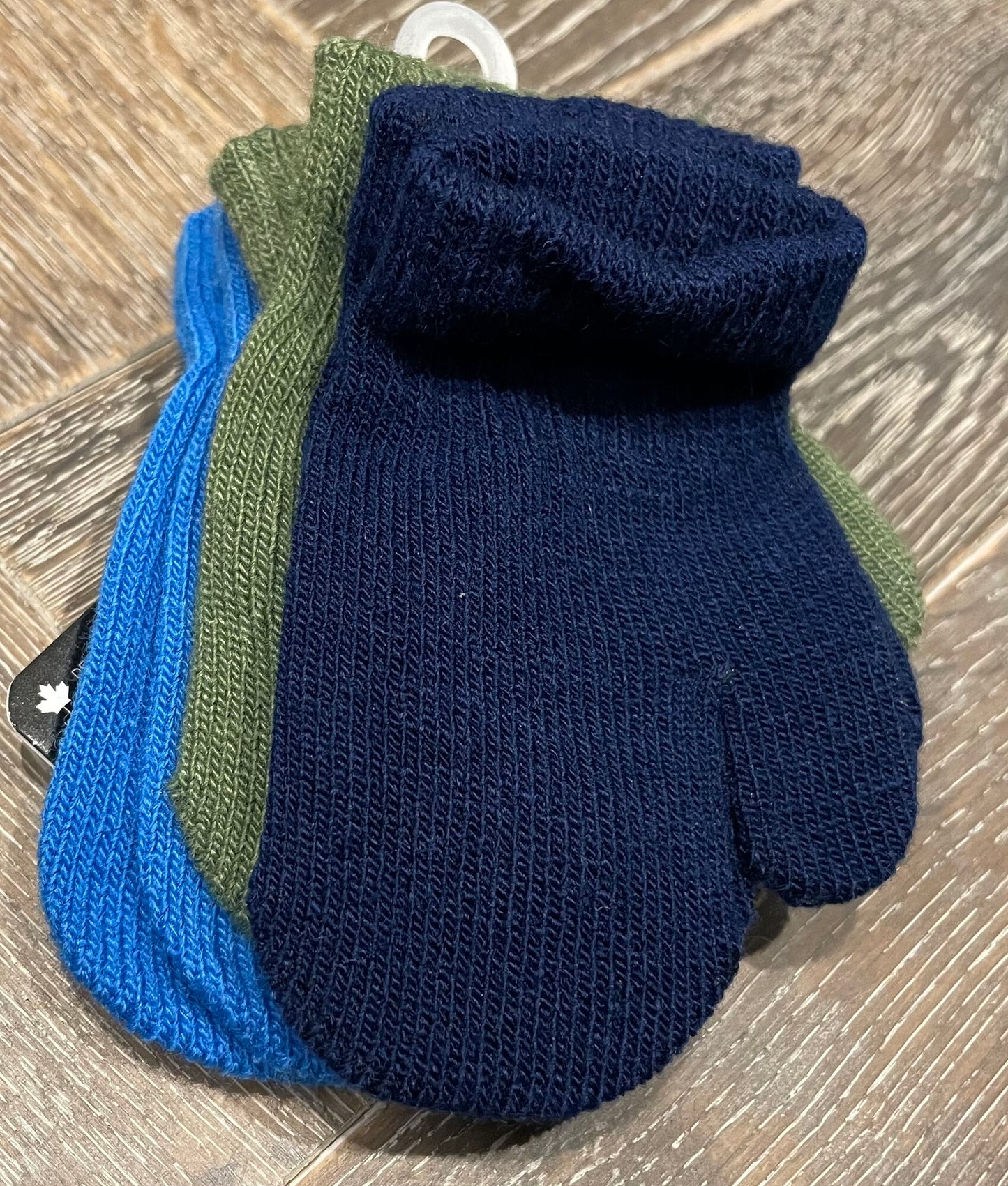 Blue/Gre  Gertex Knit 3Pk Mitten, 12-24M
