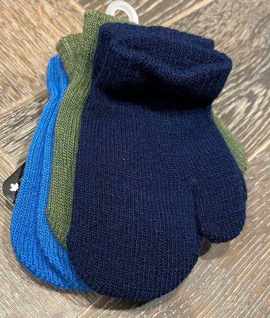 Blue/Gre  Gertex Knit 3Pk Mitten, 12-24M