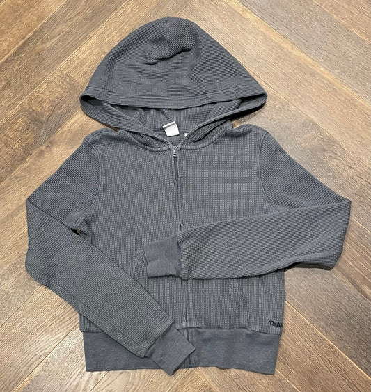 Grey  TNA Waffle Zip Hoodie, 12Y+