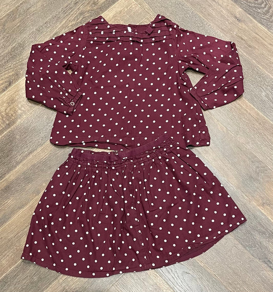 Burgundy  Jacadi 2pc Set, 4Y