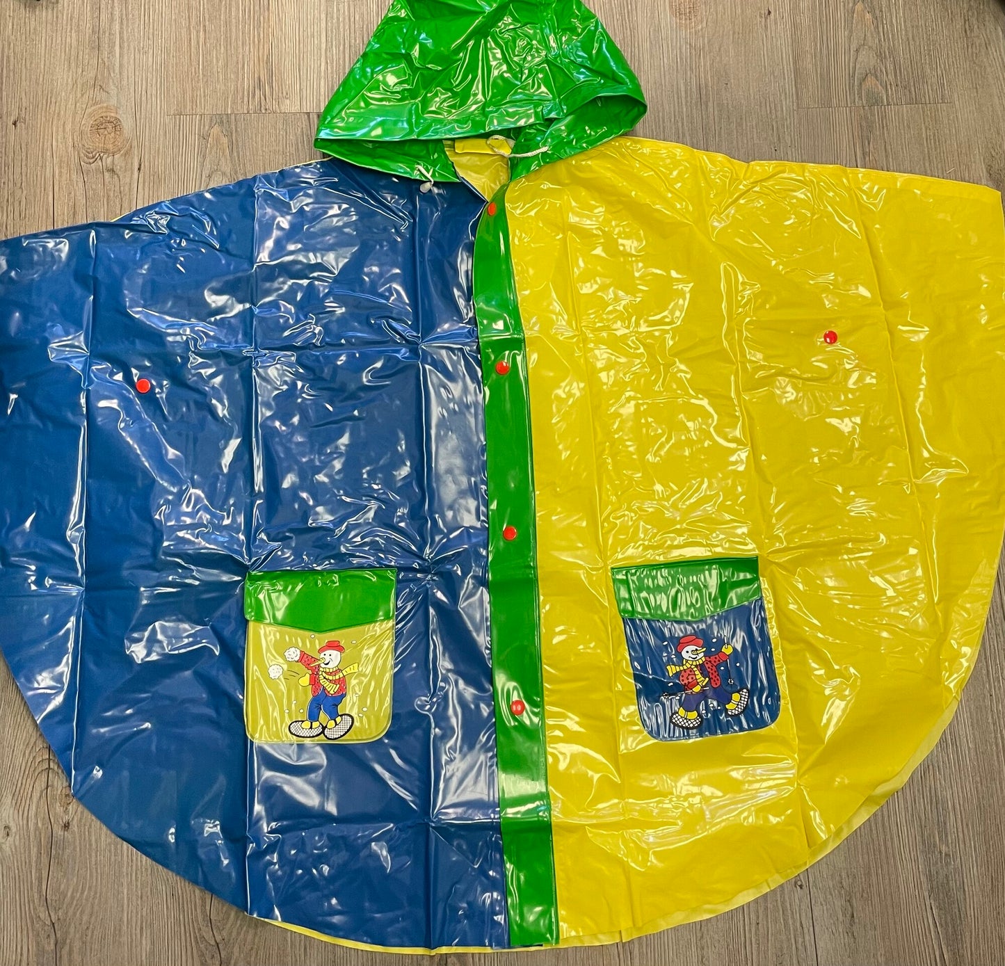 Multi  Vinyl Poncho, One Size