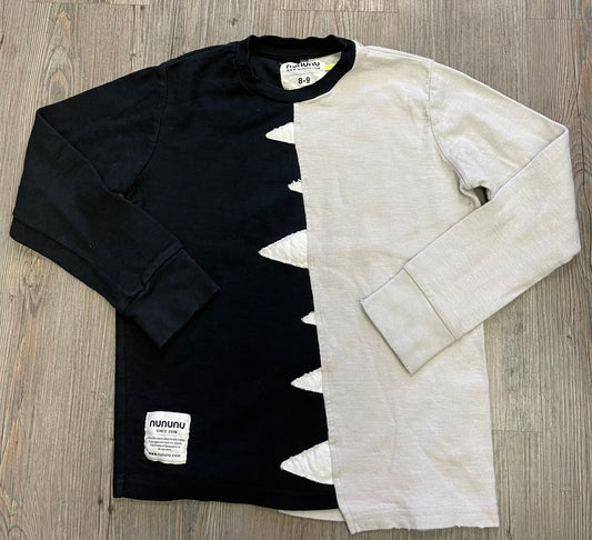 Black/gr  NUNUNU Shirt LS, 8-9Y