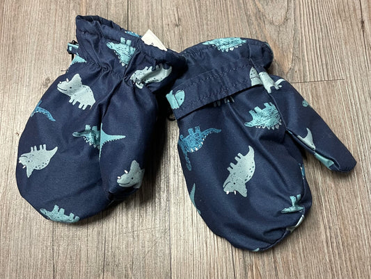 Blue  Dino Mittens, 1-3Y