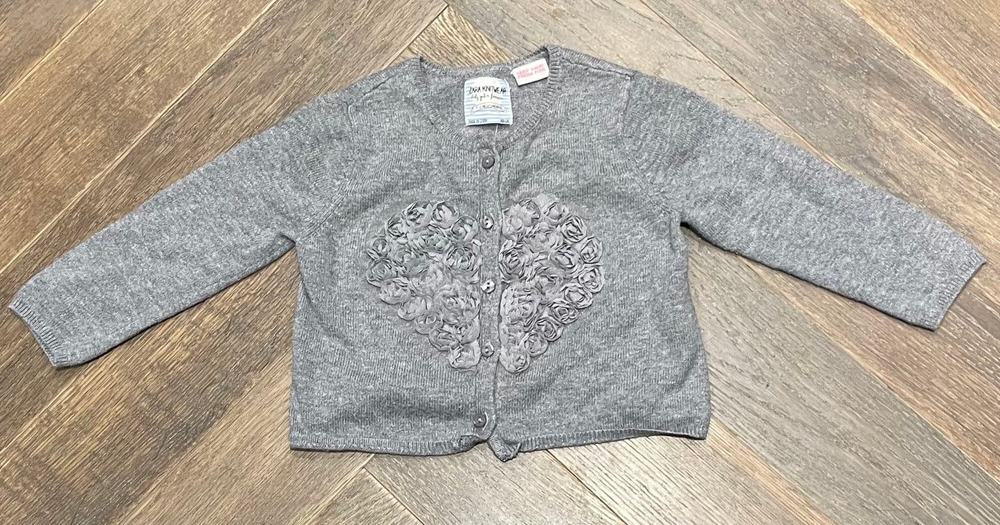 Grey  Zara Knit Cardigan, 9-12M