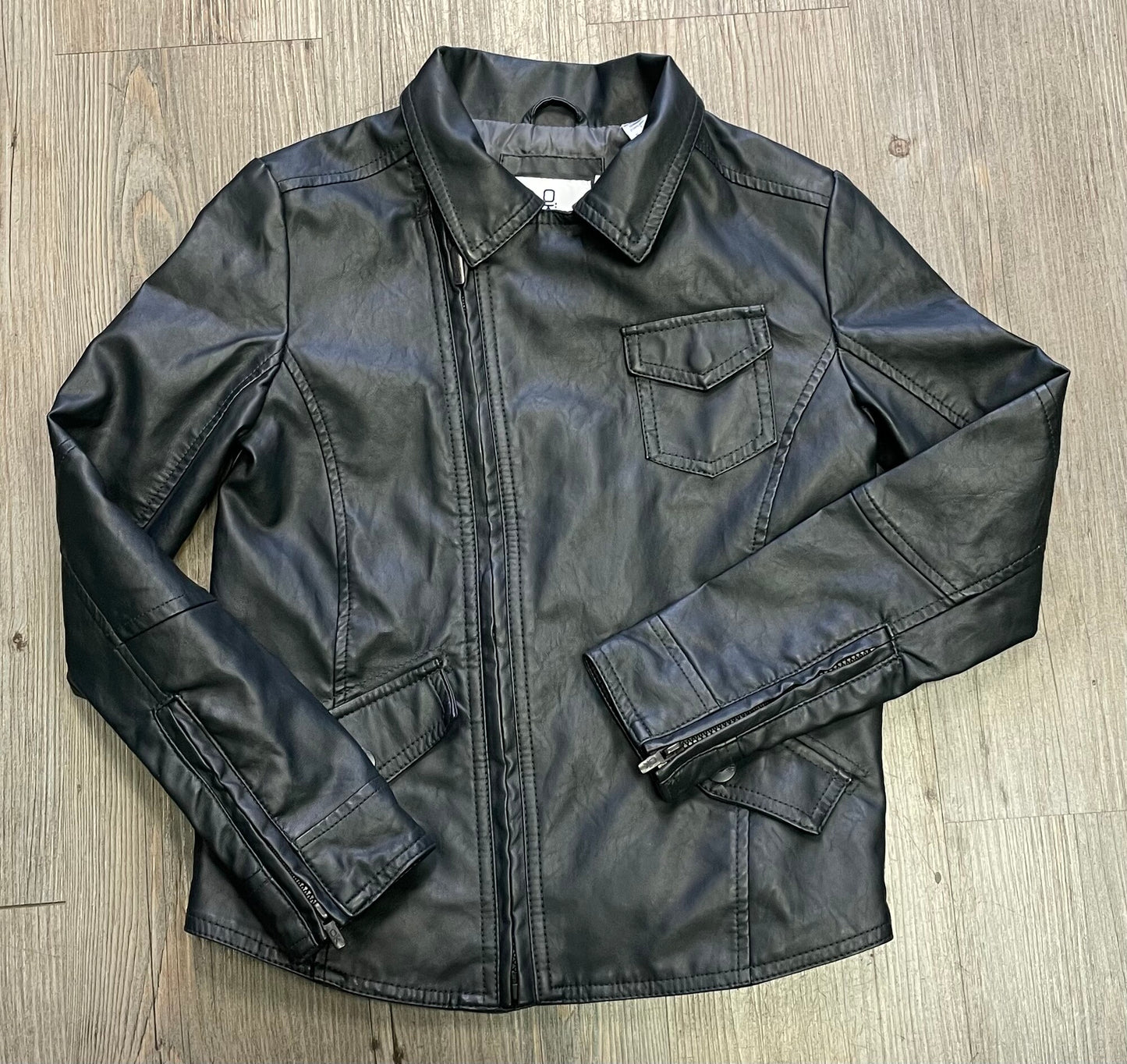 Charcoal  Okaidi  Pleather Jacket, 8Y