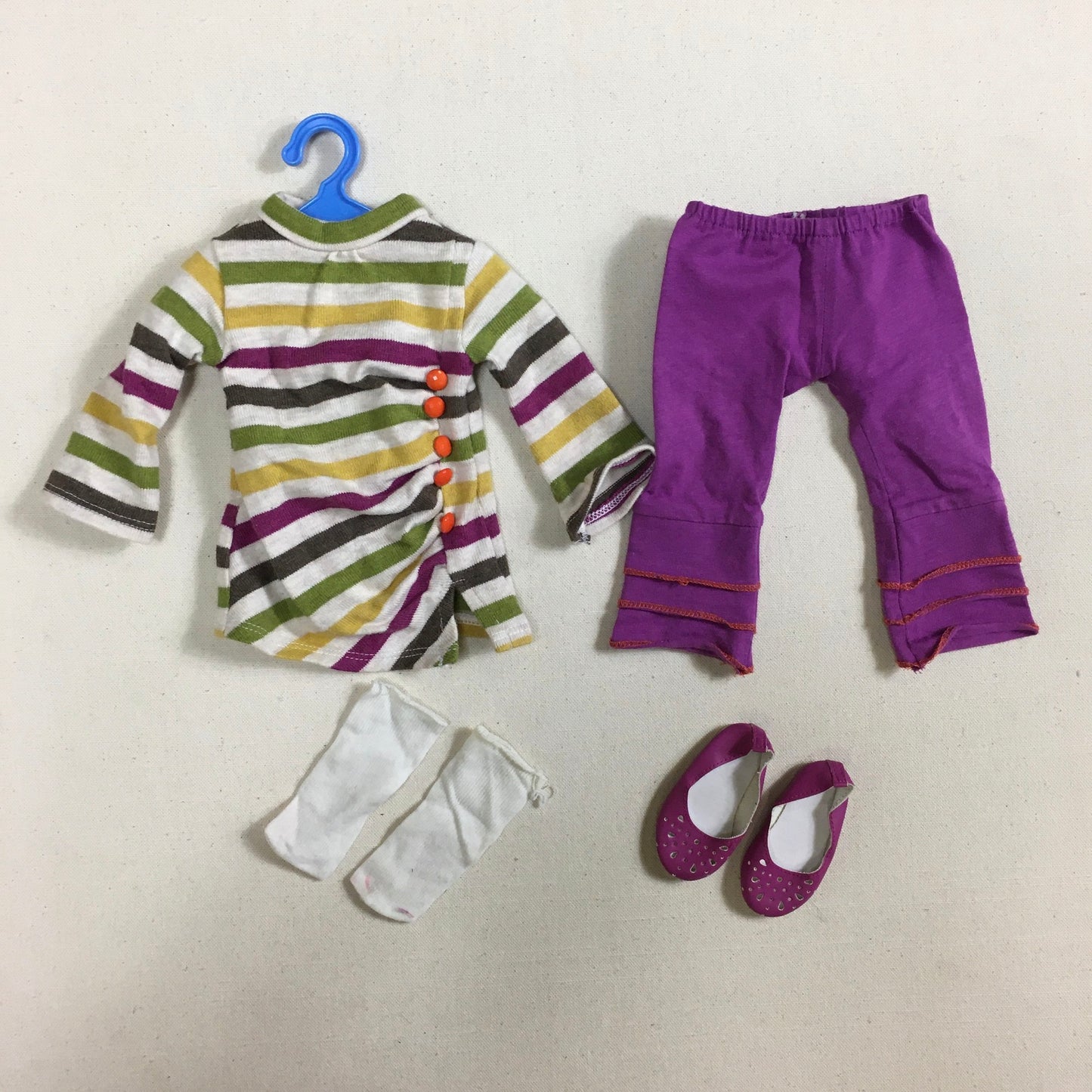 Striped  Maplelea 7pce Clothes Set, 18inch