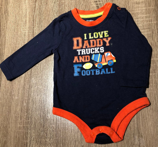 Navy  George LS Onesie, 6-12M