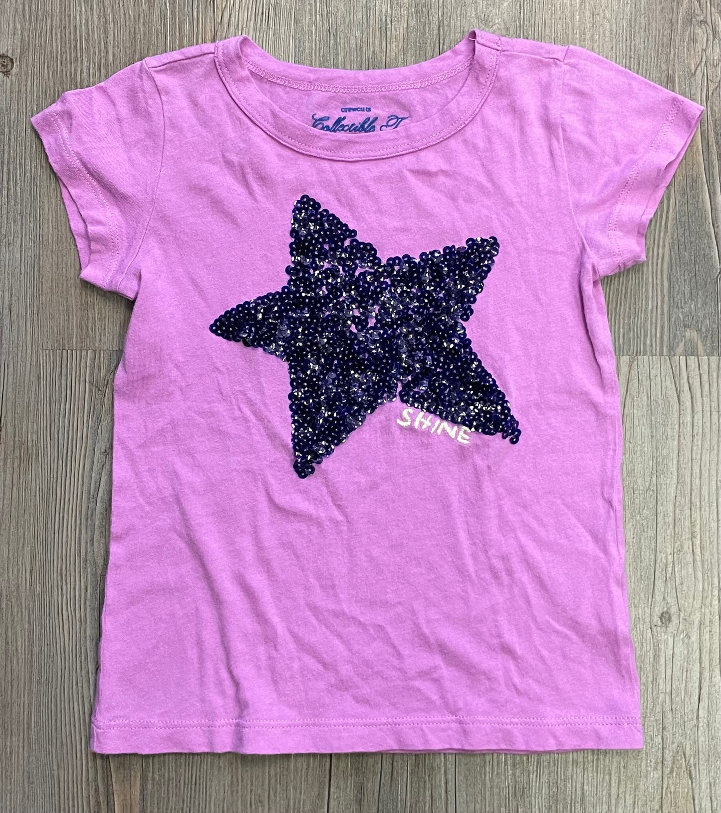 Purple  Crewcuts Sequins  Tee, 4-5Y