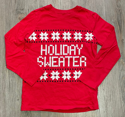 Red  Oshkosh Ls Tee, 6Y