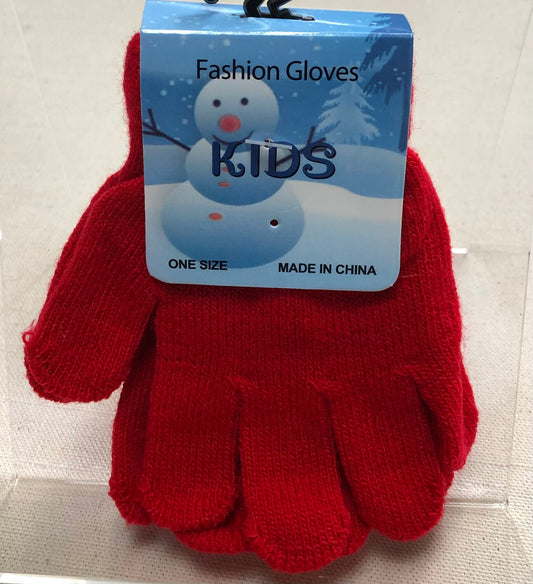Red  Fashion Gloves - Kids, 4-6Y