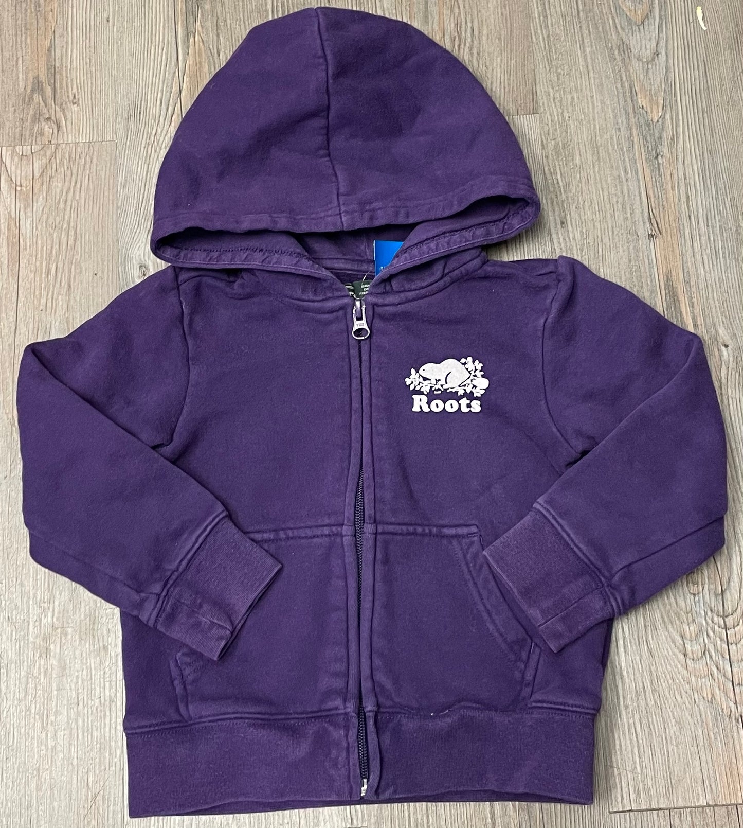 Purple  Roots Zip Hoodie, 4Y
