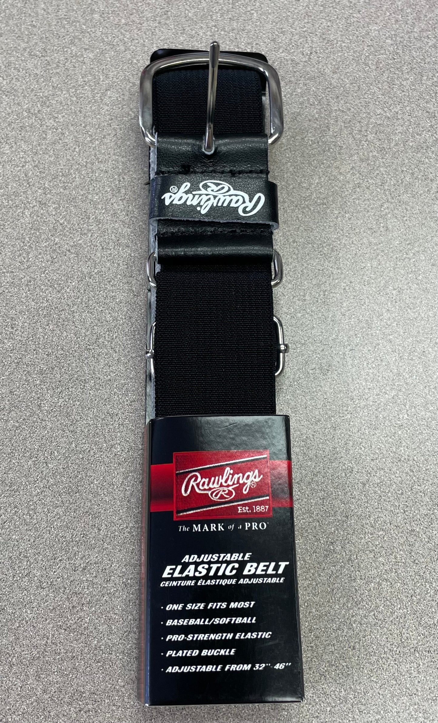 Black  Rawling Elastic Belt, One Size