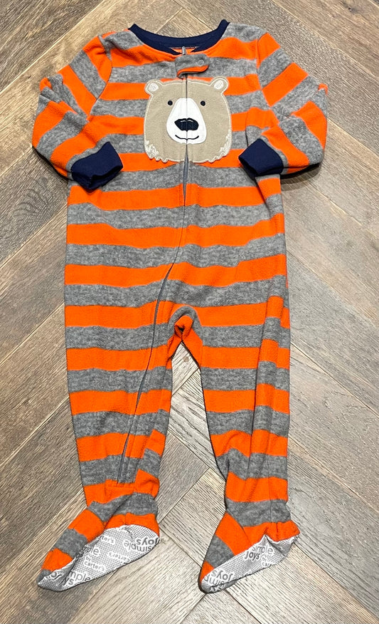 Orange  Carters Pj Onesie, 18M