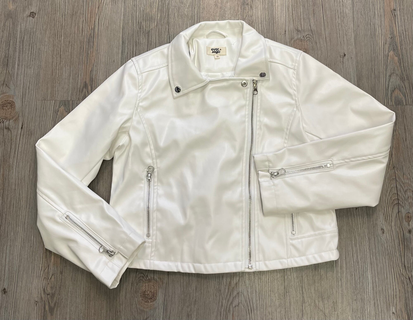 White  Ever After Pleather Jacke, 12Y