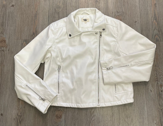 White  Ever After Pleather Jacke, 12Y
