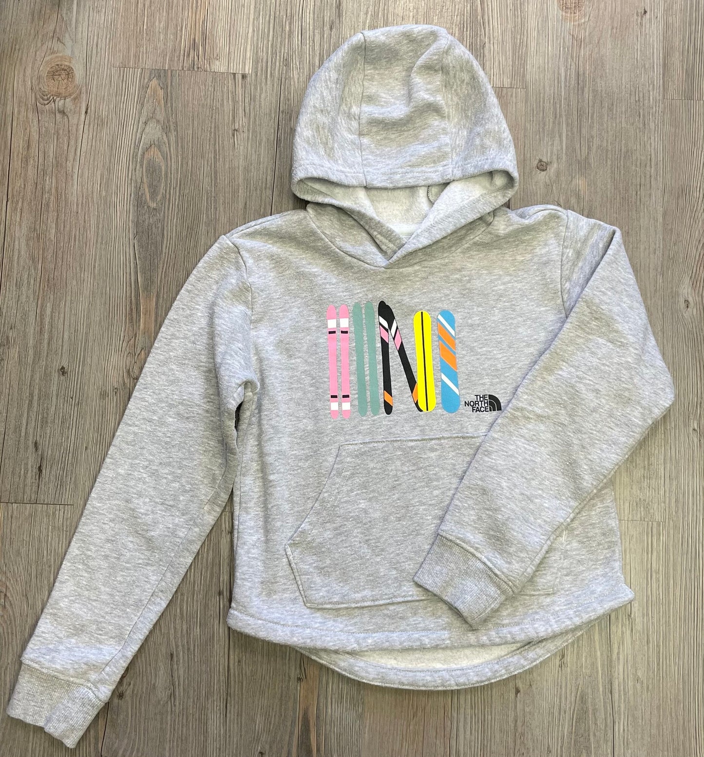 Grey  Northface Pullover Hoodie, 8Y