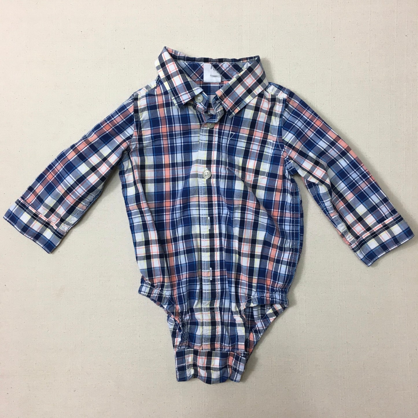 Plaid  Gap Onesie Shirt, 6-12M