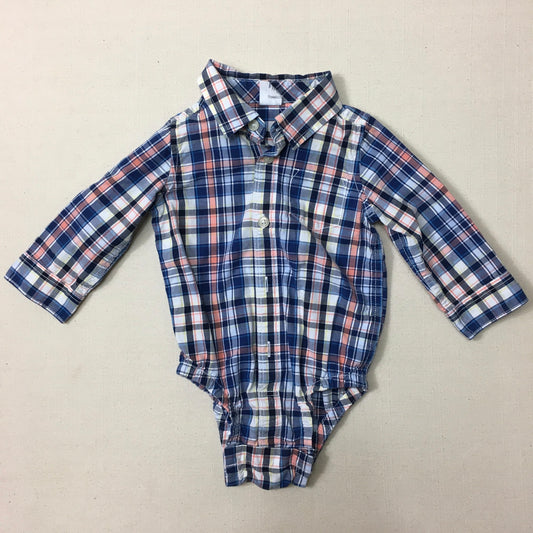 Plaid  Gap Onesie Shirt, 6-12M