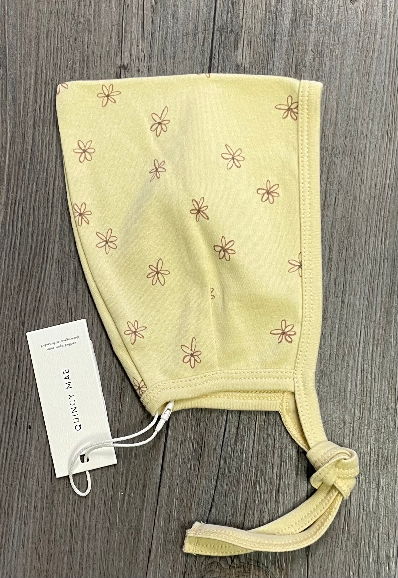 Yellow B  Quincy Mae Baby Bonnet, 3-6M