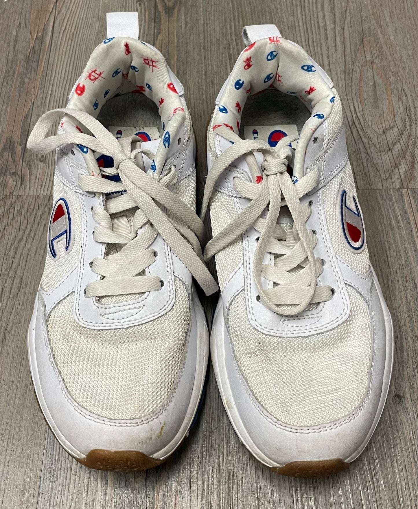 White  Champion Lace Up Shoes, 8.5Y