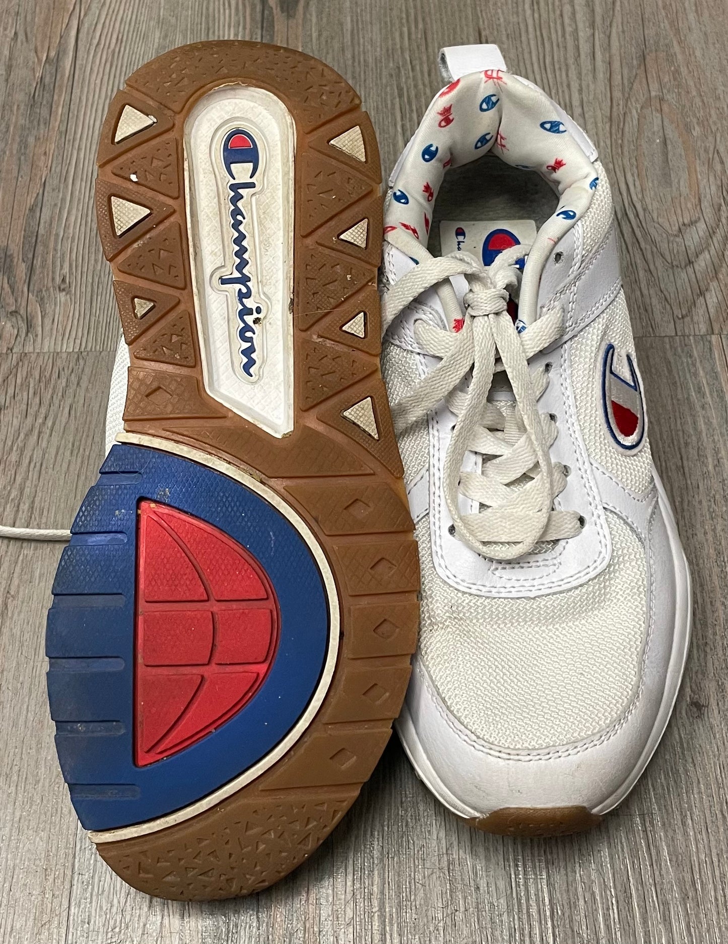 White  Champion Lace Up Shoes, 8.5Y