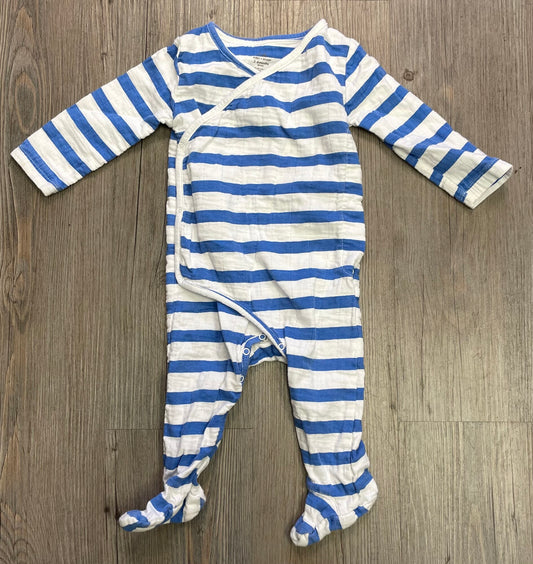 White/bl  Aden & Anais Pj Onesie, 3-6M