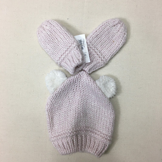Pink  Joe Fresh Hat & Mitts, 12/24M