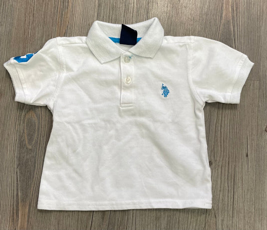 White  Us Polo Tee, 18M
