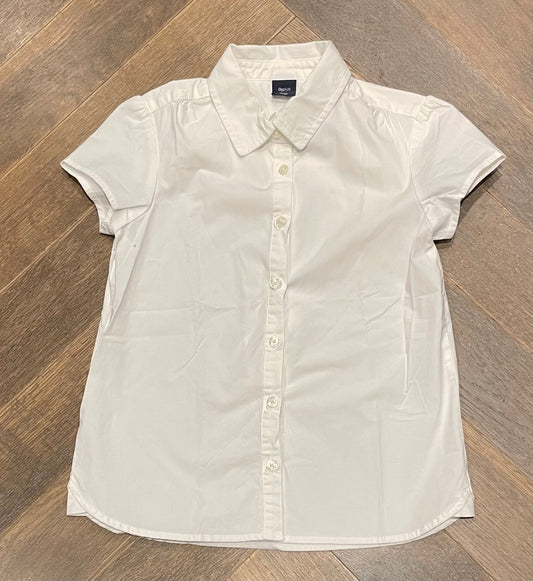 White  Gap Uniform Shirt Sl, 6-7Y