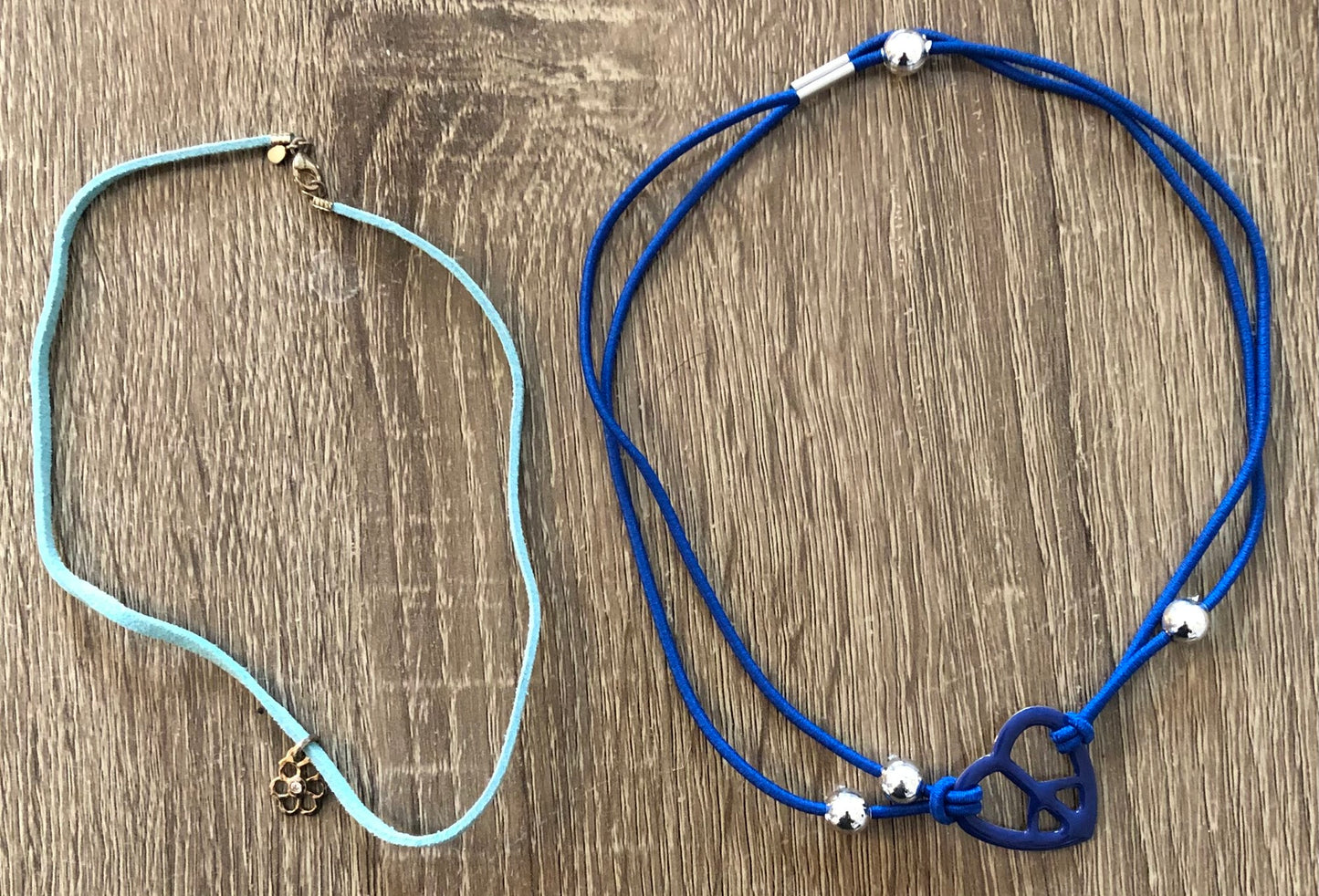 Blue  Choker Necklace, 2pcs