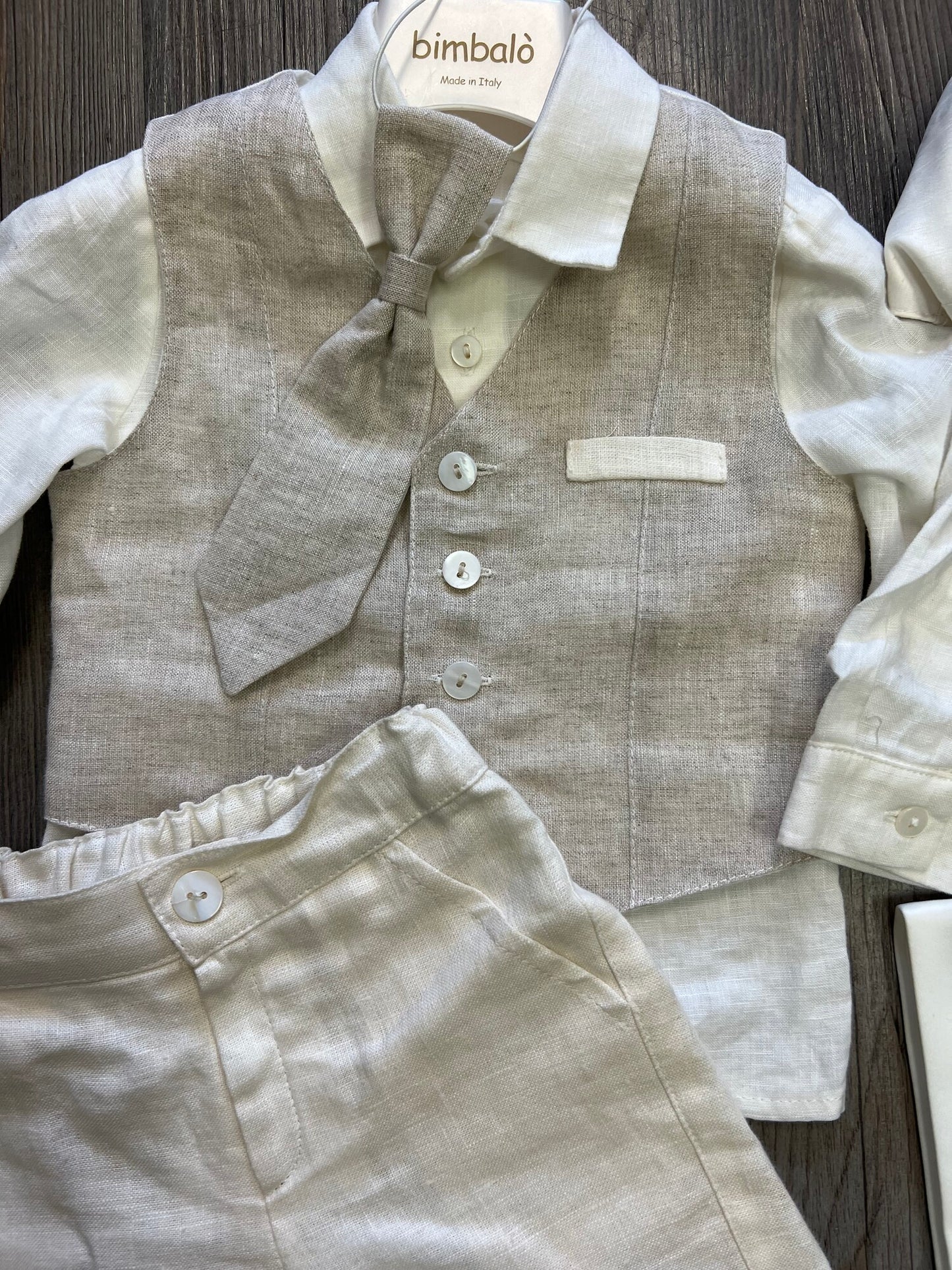 Cream  Bimbalo Baptism Set, 6M