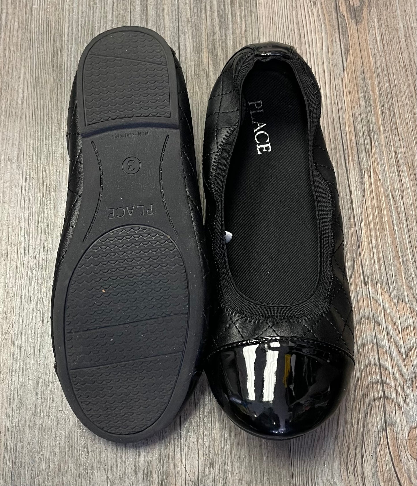 Black  Childrens Place Flat Shoe, 3Y