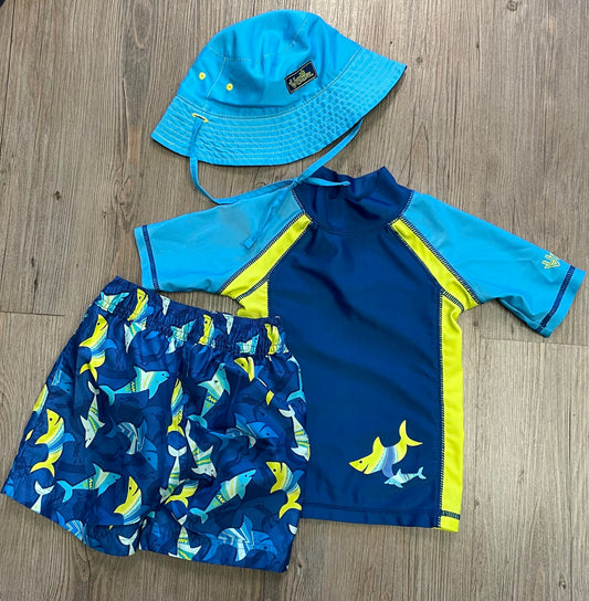 Blue  Uv Skins Bathing Suit Set, 12-18M