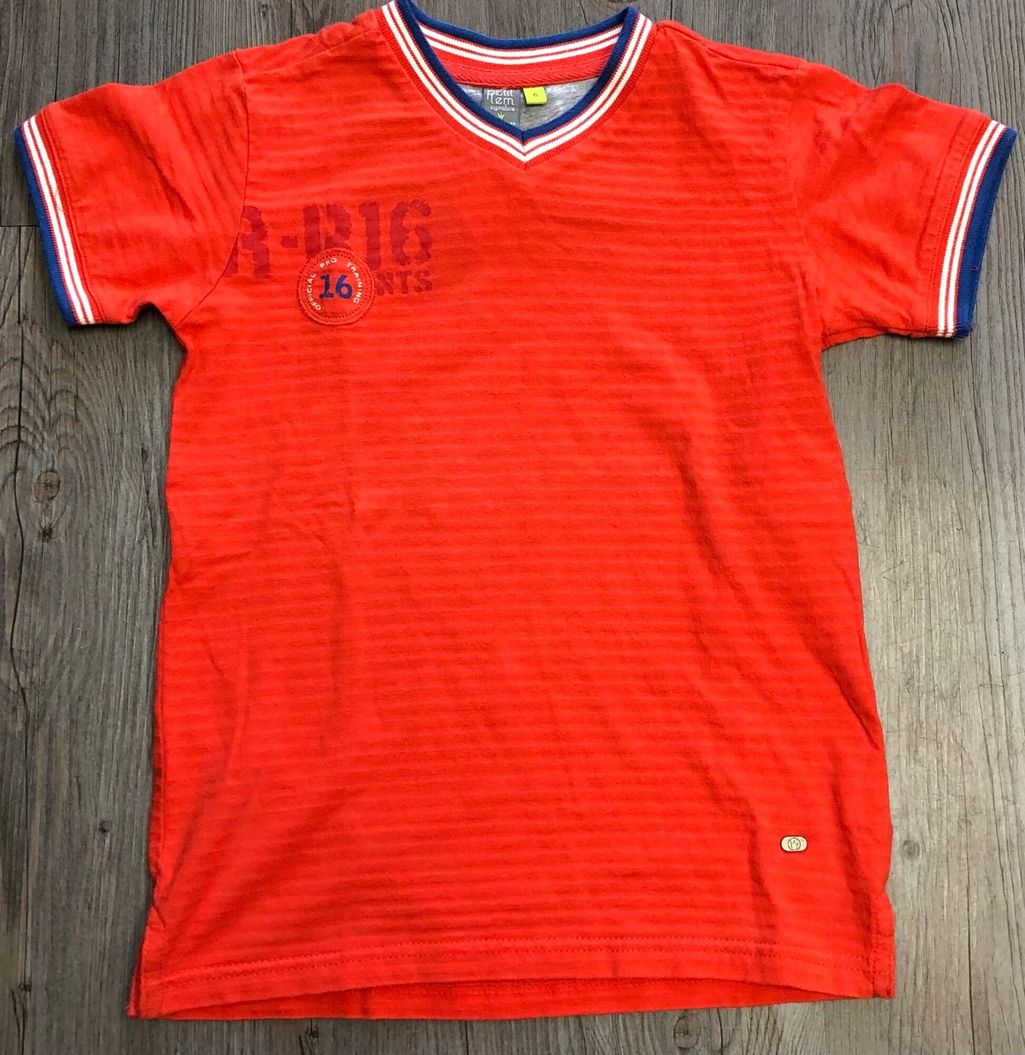 Orange  Petit Lem V- Neck, 6Y