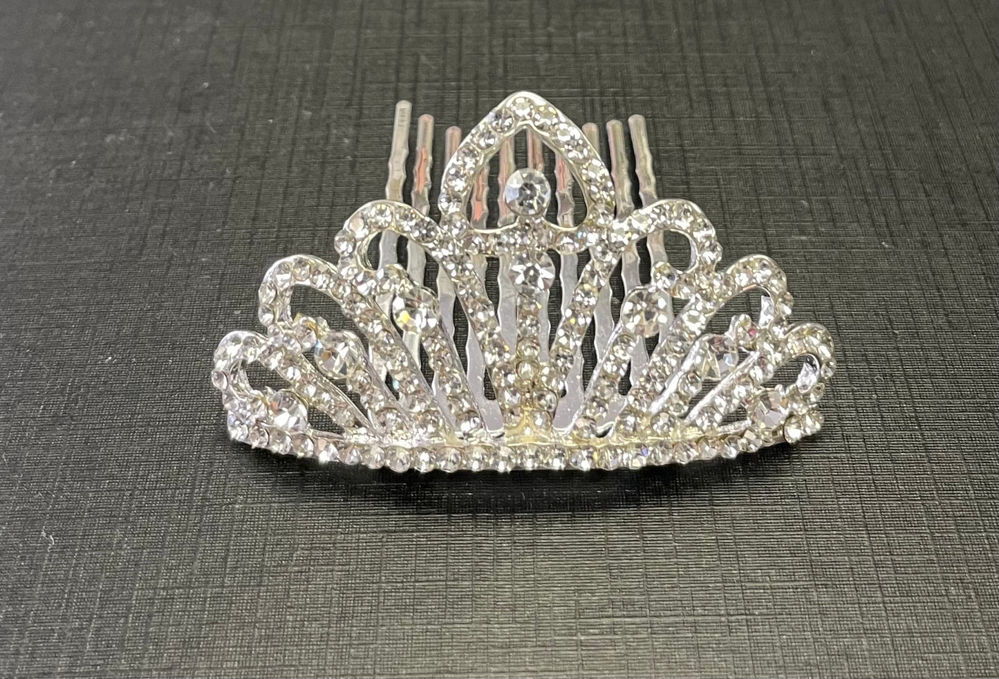 Silver  Tiara - Jeweled #10, Hair Clip