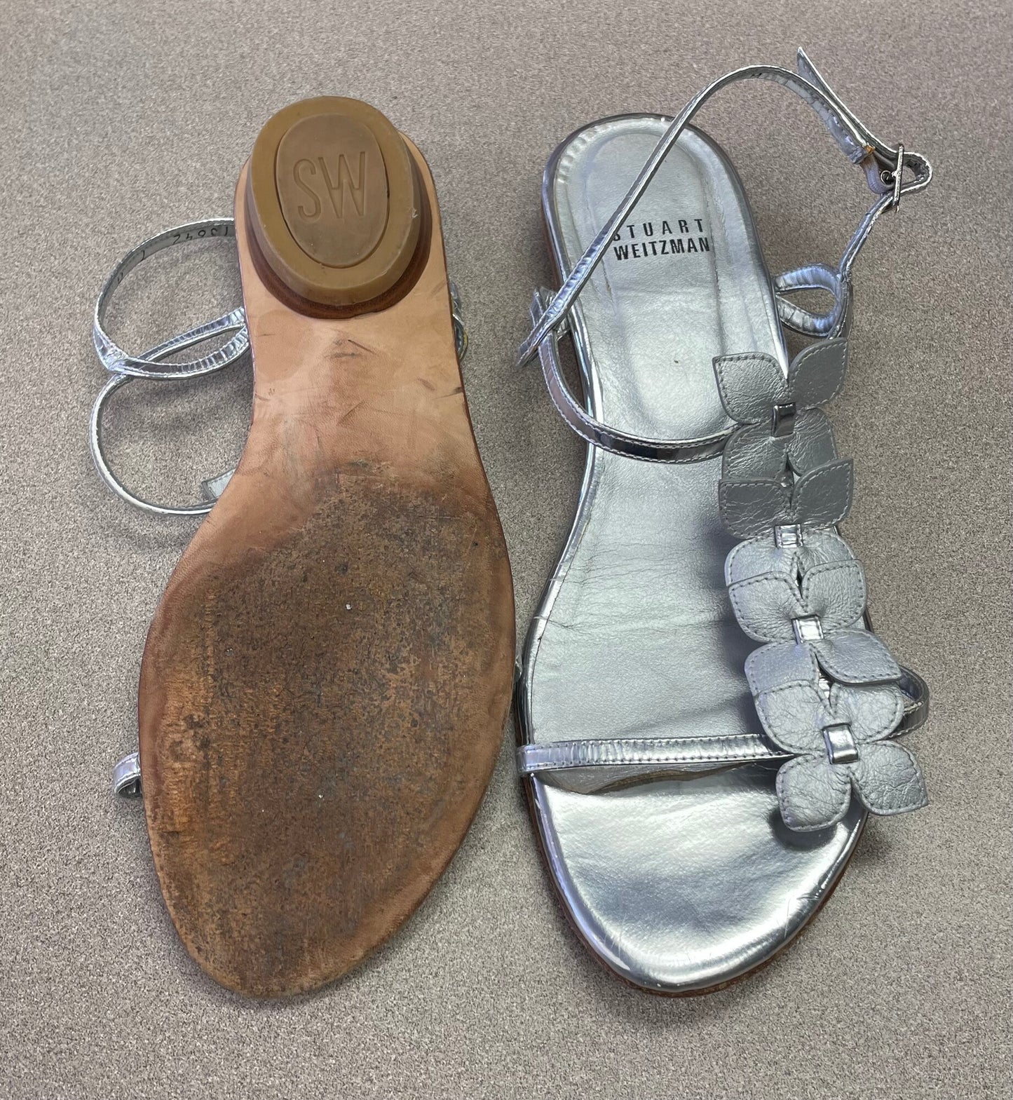 Silver  Stuart Weitzman Sandals, 7Y