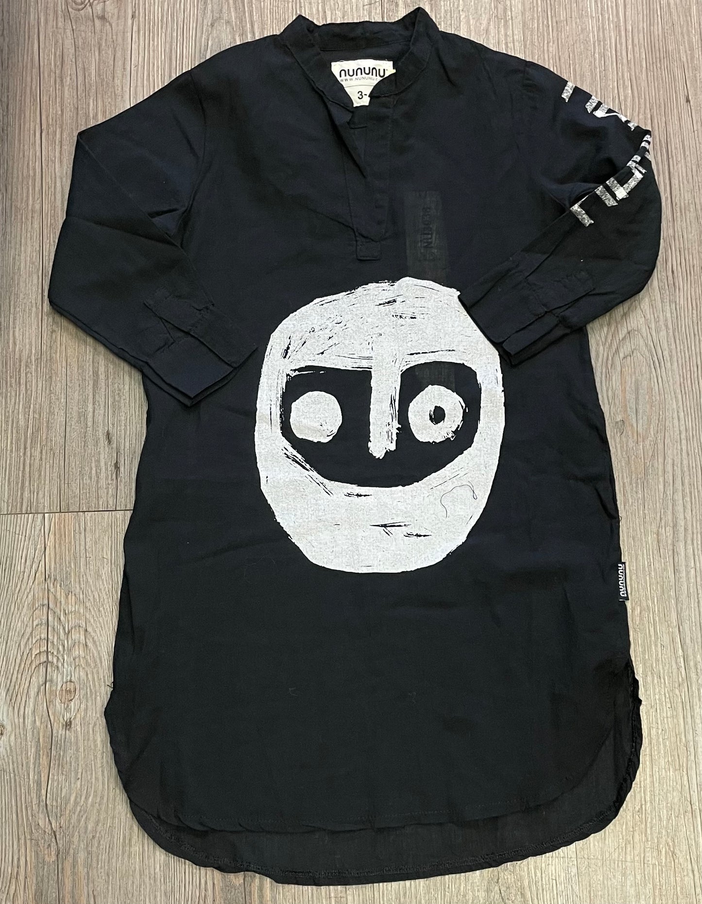Black  NUNUNU Dress LS, 3-4Y