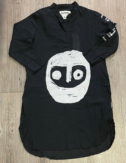 Black  NUNUNU Dress LS, 3-4Y