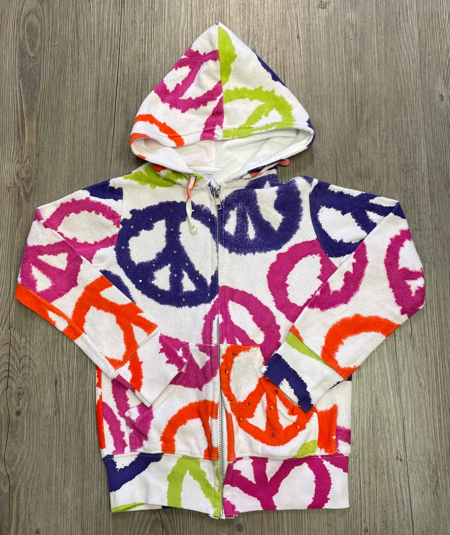 Multi  Zip Hoodie Cover Up, 7-8Y