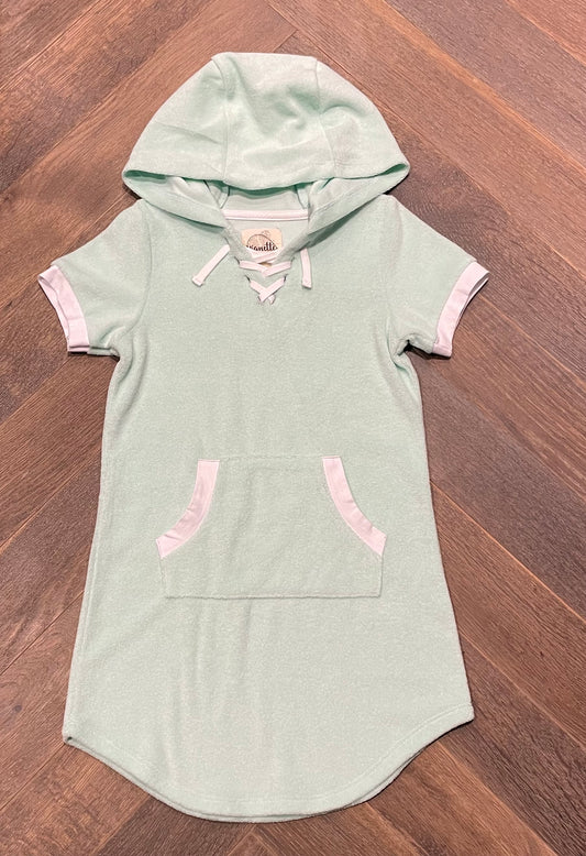 Mint  Vignette Hooded Dress, 4Y