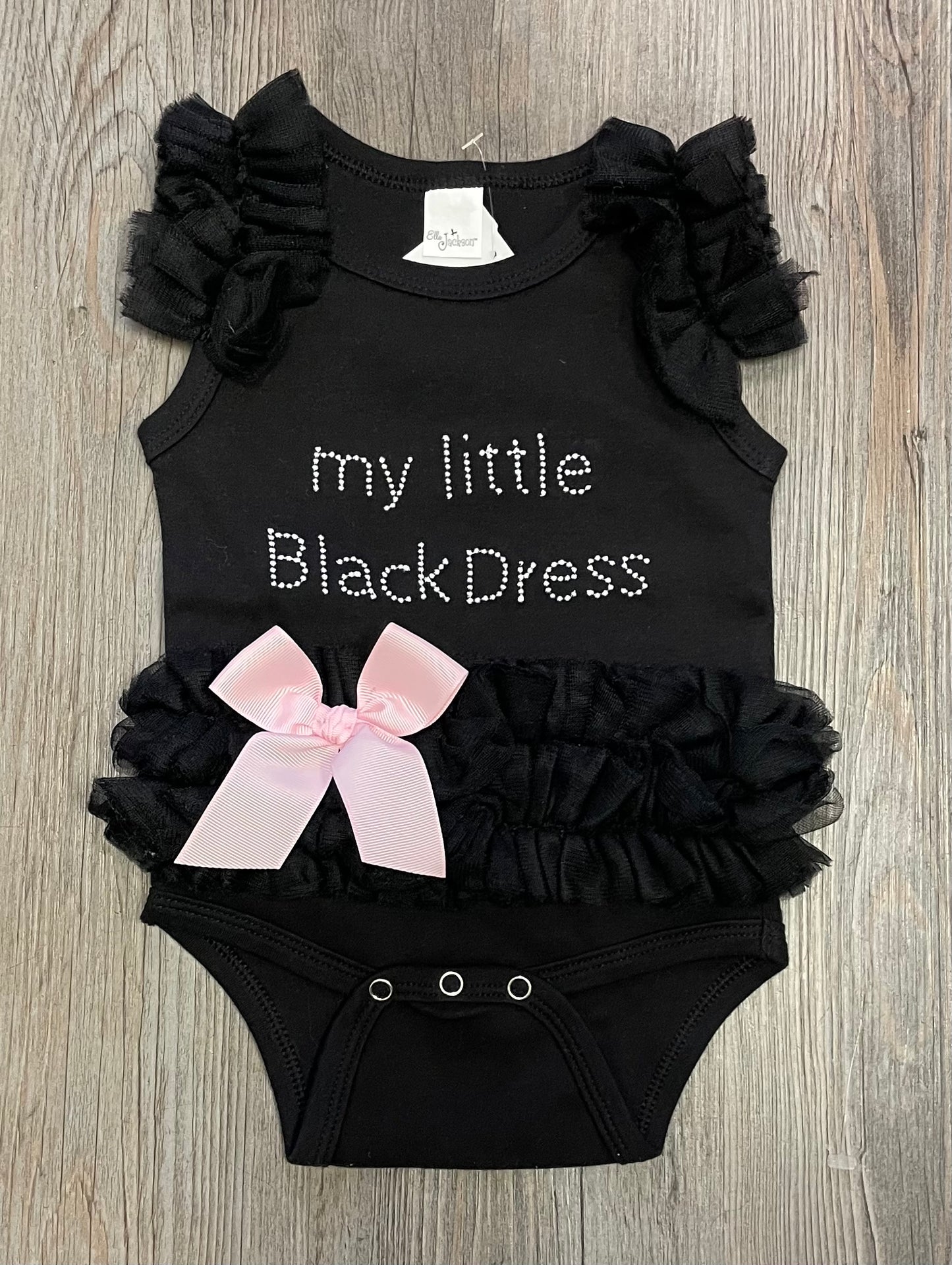 Black  Ganz Ella Jackson Onesie, 9-12M