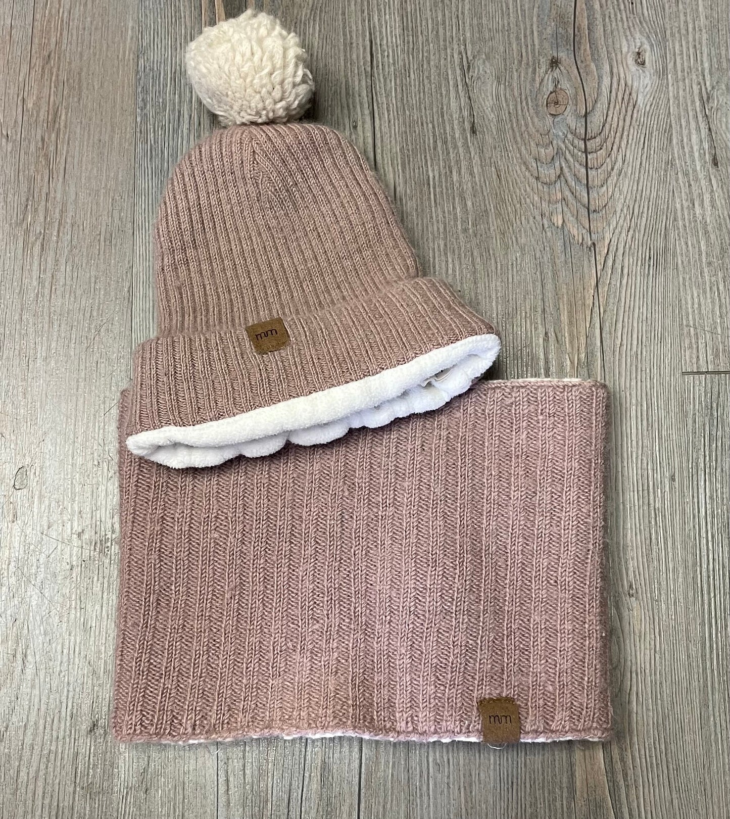 Taupe  Mini Mioche Hat & Neckwar, 1-4Y
