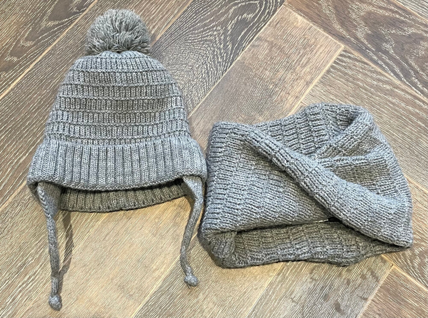 Grey  Zara Hat & Neck Warmer Se, 12-24M