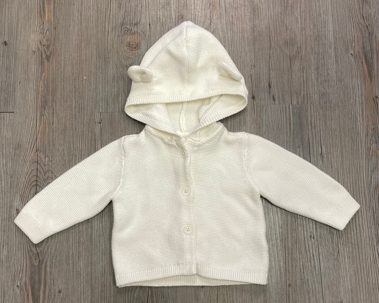 White  Bundles Knit Hooded Cardi, 9-12M