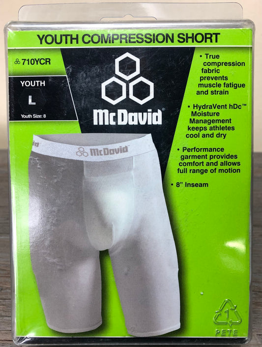 White  McDavid Compression Short, 8Y