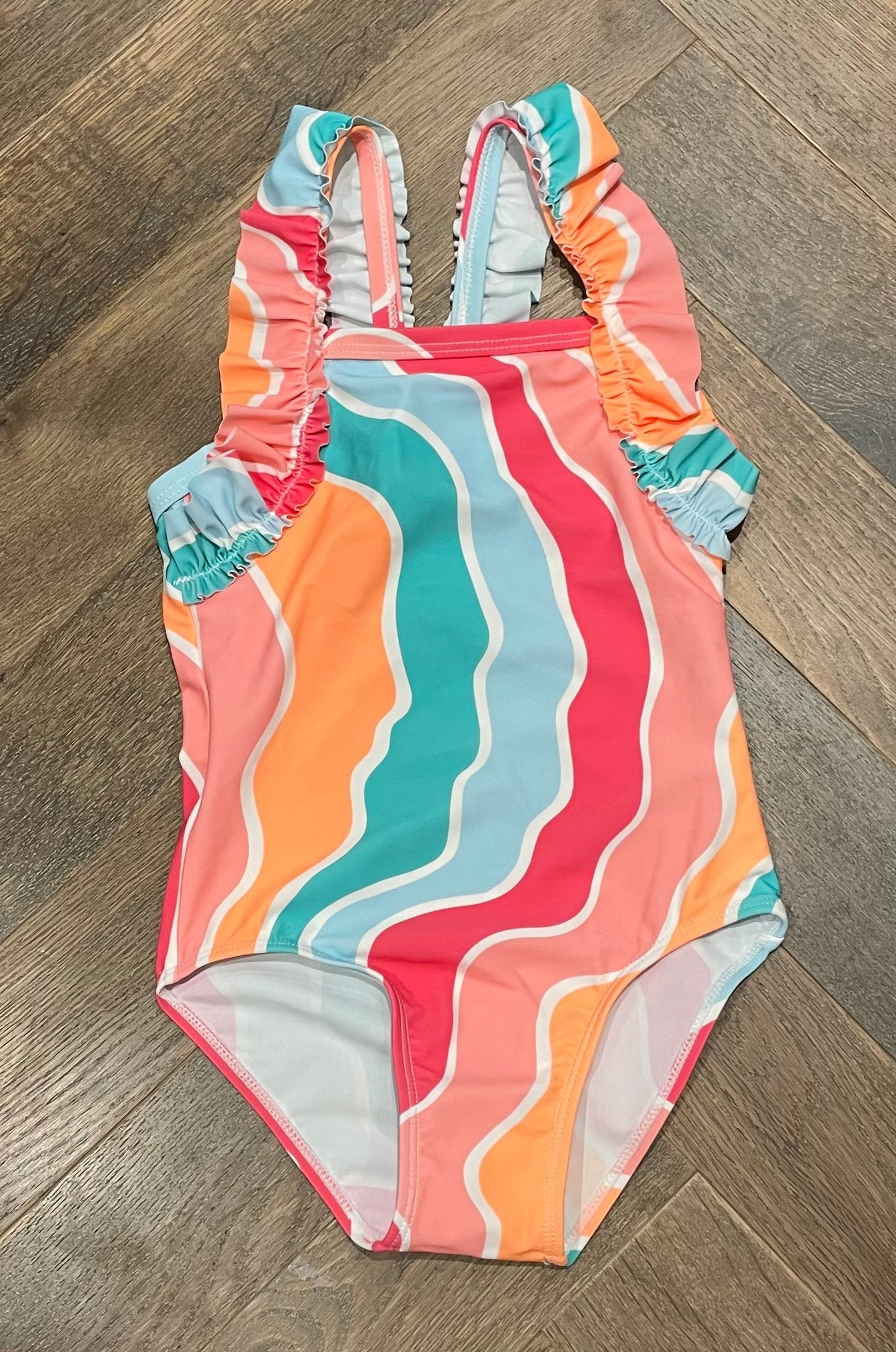 Multi  Color Kids Bathing Suit, 6Y