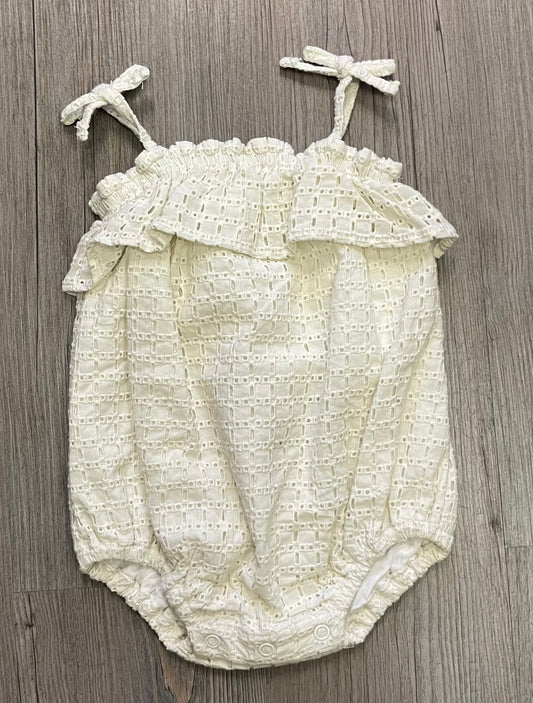 Ivory  Rylee + Cru Ruffle Romper, 6-12M